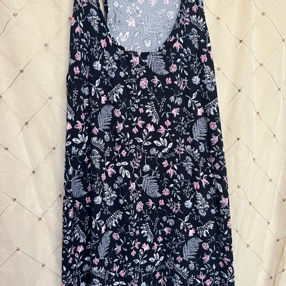 Laura Ashley Black Floral Pajama Dress